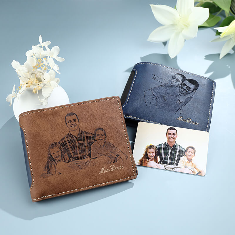Portafoglio Uomo Personalizzato Lam Hub Fong – Con Iniziali Incise E Foto, Porta Carte E Tasca Per Monete