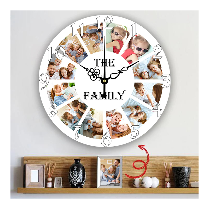 troppofigo Orologio personalizzato da parete personalizzabile con tue foto  e testo diametro 30cm : : Casa e cucina