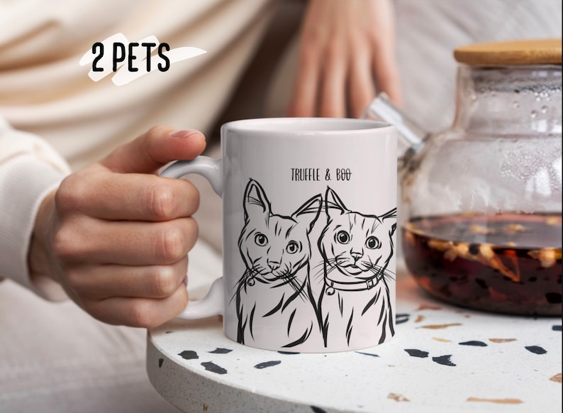 Tazza personalizzata per foto con disegno di animali domestici