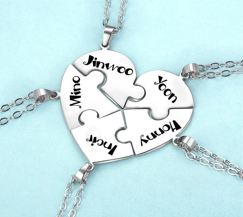 Collana per Coppia Personalizzata Puzzle 2 Collane Ciondolo