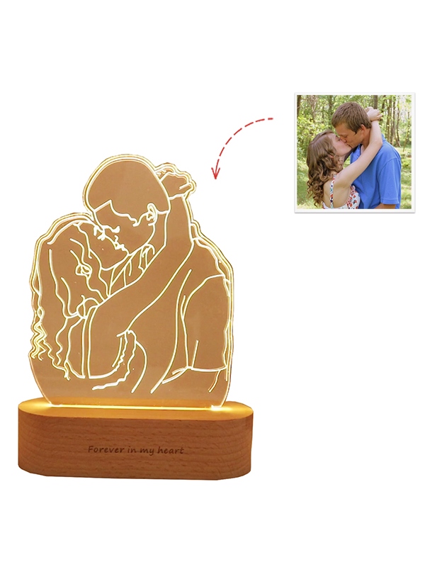 Lampada fotografica 3D personalizzata, regalo di nozze, regalo romantico,  anniversario 20/30/40 anni