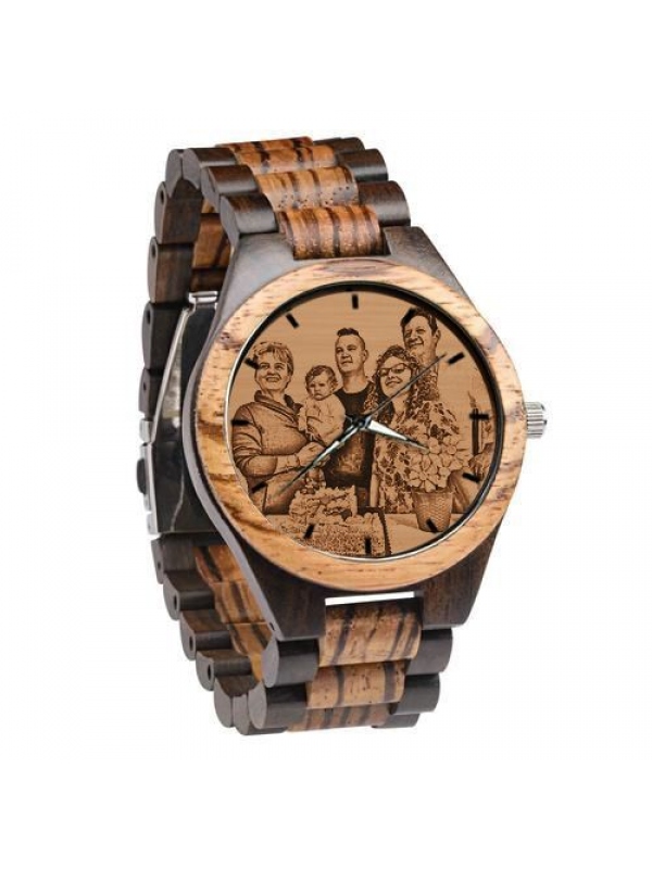 Personalizzata Foto Ebano Orologio